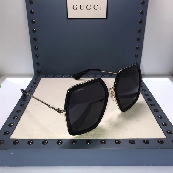 Gucci Black Gg0106s 001 Gg 0106s Grey Lens Sunglasses - Picture 4 of 10